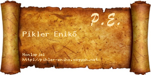 Pikler Enikő névjegykártya